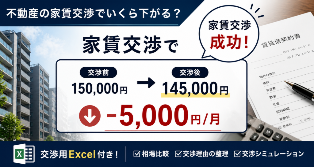 不動産家賃交渉でいくら下がる？