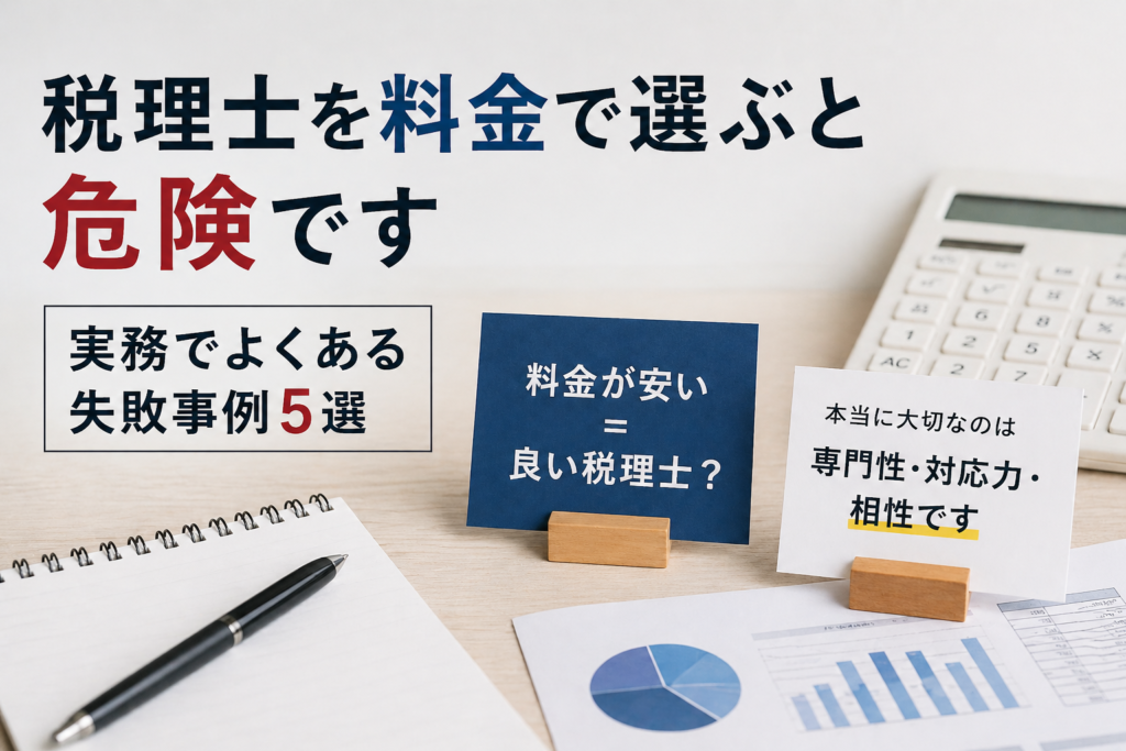 税理士を料金で選ぶと危険です｜実務でよくある失敗事例5選